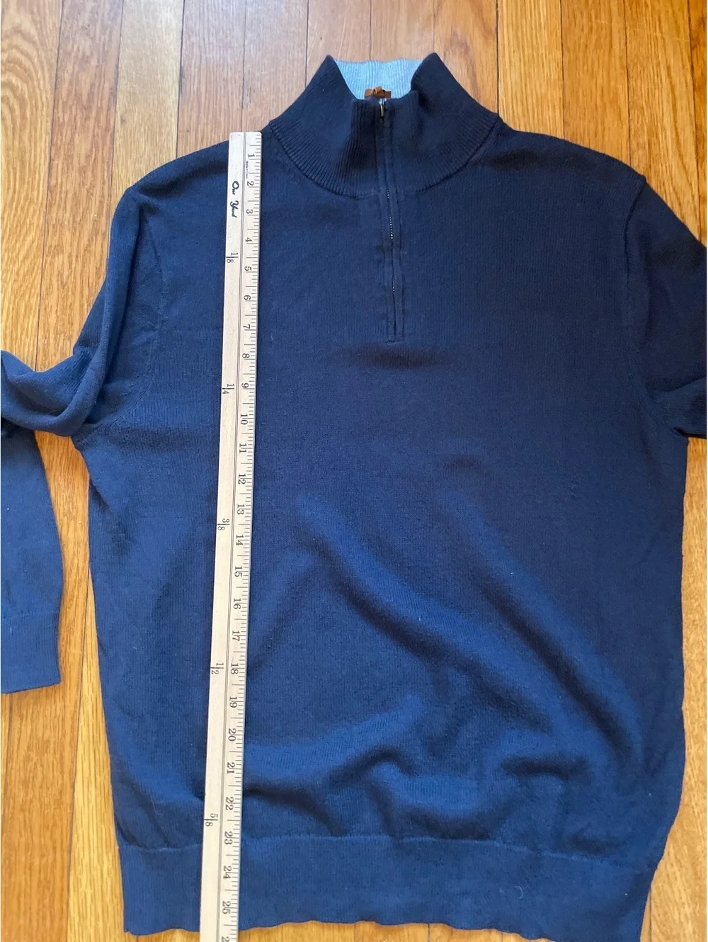 J.Crew Navy Cotton Quarter Zip Mock Neck Sweater Medium